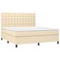 Preview: Boxspringbett mit Matratze Creme 160x200 cm Stoff