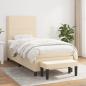 Preview: ARDEBO.de - Boxspringbett mit Matratze Creme 90x200 cm Stoff