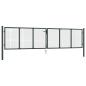 Preview: Mesh-Gartentor Verzinkter Stahl 400 x 150 cm Grau