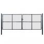 Preview: ARDEBO.de - Mesh-Gartentor Verzinkter Stahl 400 x 150 cm Grau 