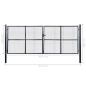 Preview: Maschen-Gartentor verzinkter Stahl 400 x 150 cm Grau
