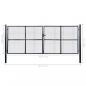 Preview: Mesh-Gartentor Verzinkter Stahl 400 x 150 cm Grau 
