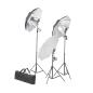 Preview: Fotostudio-Set mit Lampen-Set und Hintergrund