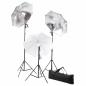 Preview: Fotostudio-Set mit Lampen-Set und Hintergrund