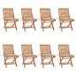 Preview: ARDEBO.de - Klappbare Gartenstühle mit Kissen 8 Stk. Massivholz Teak