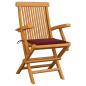 Preview: Gartenstühle mit Weinroten Kissen 8 Stk. Massivholz Teak