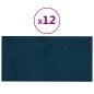 Preview: Wandpaneele 12 Stk. Blau 60x30 cm Samt 2,16 m²