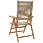 Preview: Gartenstühle 2 Stk. Beige Massivholz Akazie und Poly Rattan