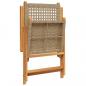 Preview: Gartenstühle 2 Stk. Beige Massivholz Akazie und Poly Rattan