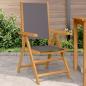 Preview: ARDEBO.de - Gartenstühle 2 Stk. Anthrazit Massivholz Akazie & Stoff