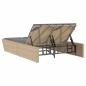 Preview: Doppel-Sonnenliege mit Auflagen Beige Poly Rattan