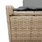 Preview: Doppel-Sonnenliege mit Auflagen Beige Poly Rattan