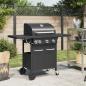 Preview: ARDEBO.de - Gasgrill mit 4 Flammen Schwarz Pulverbeschichteter Stahl