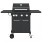 Preview: Gasgrill mit 4 Flammen Schwarz Pulverbeschichteter Stahl