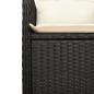 Preview: Gartensessel Verstellbar mit Kissen Schwarz Poly Rattan