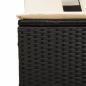 Preview: Doppel-Sonnenliege mit Dach und Auflagen Schwarz Poly Rattan