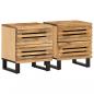 Preview: ARDEBO.de - Nachttische 2 Stk. 40x34x46 cm Raues Mangoholz