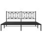 Preview: Bettgestell mit Kopfteil Metall Schwarz 180x200 cm
