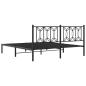 Preview: Bettgestell mit Kopfteil Metall Schwarz 180x200 cm