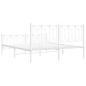 Preview: Bettgestell mit Kopf- und Fußteil Metall Weiß 160x200 cm
