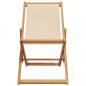 Preview: Strandstuhl Klappbar Beige Massivholz Eukalyptus und Stoff