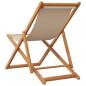 Preview: Strandstuhl Klappbar Beige Massivholz Eukalyptus und Stoff