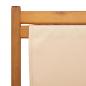 Preview: Strandstuhl Klappbar Beige Massivholz Eukalyptus und Stoff