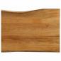 Preview: ARDEBO.de - Tischplatte mit Baumkante 90x60x2,5 cm Massivholz Mango