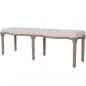 Preview: ARDEBO.de - Bank Leinen Massivholz 150 x 40 x 48 cm Cremeweiß