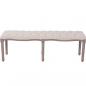 Preview: Bank Leinen Massivholz 150 x 40 x 48 cm Cremeweiß
