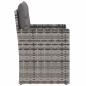Preview: Gartensessel mit Kissen Grau Poly Rattan