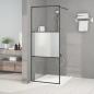 Preview: Duschwand für Begehbare Dusche Schwarz 80x195 cm Halbmatt ESG