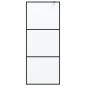 Preview: Duschwand für Begehbare Dusche Schwarz 80x195 cm Matt ESG-Glas