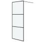 Preview: Duschwand für Begehbare Dusche Schwarz 80x195 cm Matt ESG-Glas