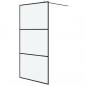 Preview: Duschwand für Walk-In Dusche Schwarz 100x195 cm ESG Mattiert