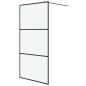 Preview: Duschwand für Walk-In Dusche Schwarz 100x195 cm ESG Mattiert