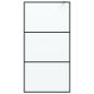 Preview: Duschwand für Walk-In Dusche Schwarz 100x195 cm ESG Mattiert