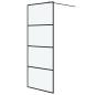 Preview: Duschwand für Walk-In Dusche Schwarz 80x195 cm ESG Mattiert