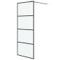 Preview: Duschwand für Walk-In Dusche Schwarz 80x195 cm ESG Mattiert