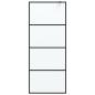 Preview: Duschwand für Walk-In Dusche Schwarz 80x195 cm ESG Mattiert
