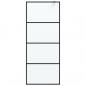 Preview: Duschwand für Walk-In Dusche Schwarz 80x195 cm ESG Mattiert