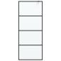 Preview: Duschwand für Walk-In Dusche Schwarz 80x195 cm ESG Mattiert