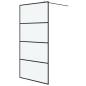 Preview: Duschwand für Walk-In Dusche Schwarz 100x195 cm ESG Mattiert
