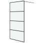 Preview: Duschwand für Walk-In Dusche Schwarz 100x195 cm ESG Mattiert
