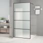 Preview: Duschwand für Walk-In Dusche Schwarz 100x195 cm ESG Mattiert