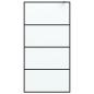 Preview: Duschwand für Walk-In Dusche Schwarz 100x195 cm ESG Mattiert