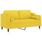 Preview: 2-Sitzer-Sofa mit Zierkissen Hellgelb 140 cm Stoff
