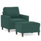 Preview: Sessel mit Hocker Dunkelgrün 60 cm Samt