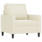 Preview: Sessel mit Hocker Creme 60 cm Samt