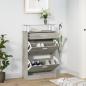 Preview: ARDEBO.de - Schuhschrank Betongrau 63x24x104 cm Holzwerkstoff